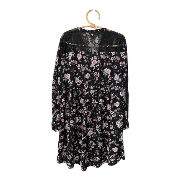 Torrid Lexi Lace Hi Lo Babydoll Tunic Black Pink Floral Button Front Size 2 2X - Picture 12 of 14